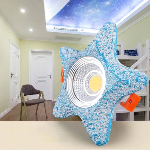 OOVOV LED Star Downlight 6 Inch Mediterranean Cartoon Seastar Downlights Spotlight For Children Room Bedroom Hallway Entrance