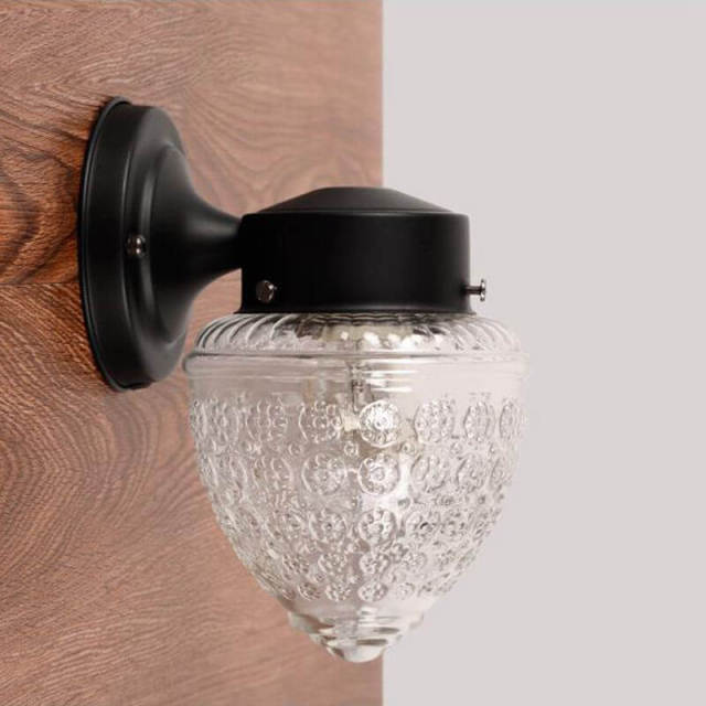 OOVOV Outdoor Waterproof Wall Light Indoor Iron Wall Lamp With Glass Lampshade for Living Room Bedroom Study Room Balcony Aislea