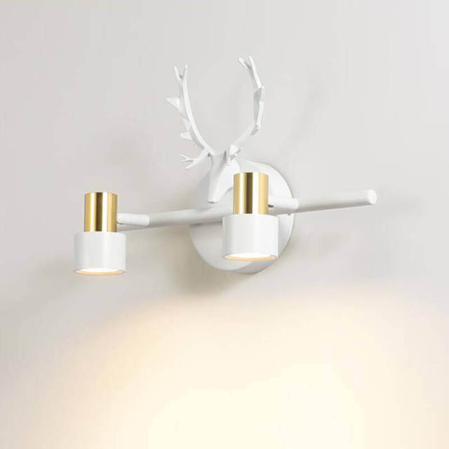 Bathroom Vanity Light Fixtures Antler Wall Sconce with 360° Adjustable Metal Shade