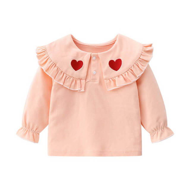 OOVOV Baby Girls Romper, Lovely Lotus Leaf Collar Long-Sleeve Tops ,Toddler Girls Coat