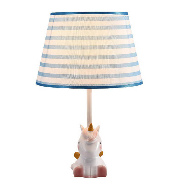 OOVOV Cartoon Children Table Lamp Cute Unicorn Fabric Desk Lamps for Bedroom Bedsides Baby Room E27 Light base