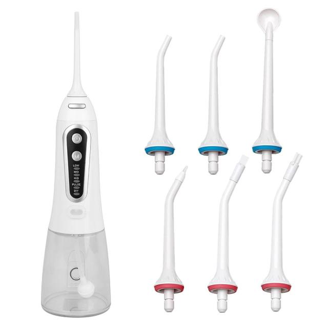 5 Modes Oral Dental Irrigator Cordless Water Flosser teeth whitening Waterproof 6 Nozzles Water Jet Floss Teeth Cleaner 300ml