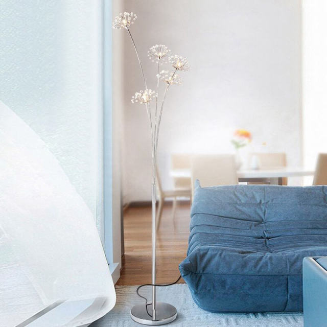 OOVOV Dandelion Crystal Floor Lamp Personality Creative Living Room Bedroom Bedside lamp Stand Up Lamp