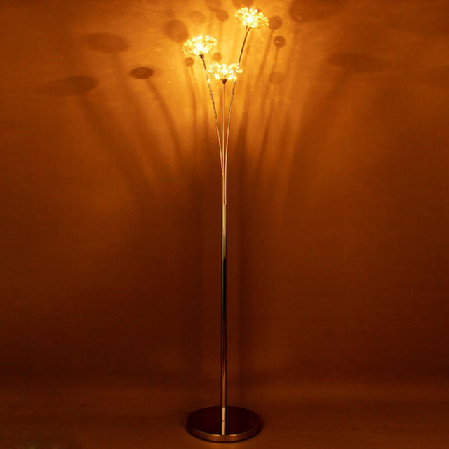 OOVOV Dandelion Crystal Floor Lamp Personality Creative Living Room Bedroom Bedside lamp Stand Up Lamp