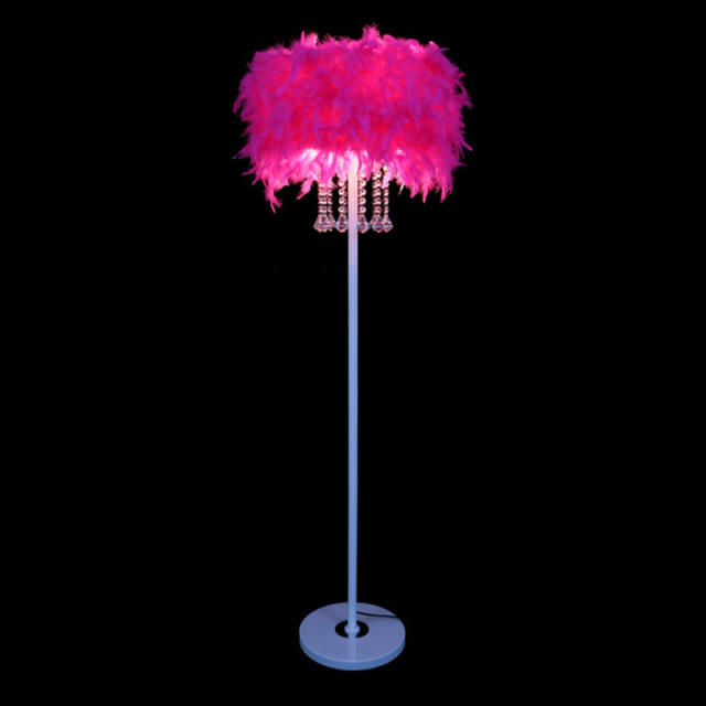 OOVOV Feather Floor Lamp Simple Crystal Floor Lamp Height 59.1&quot;