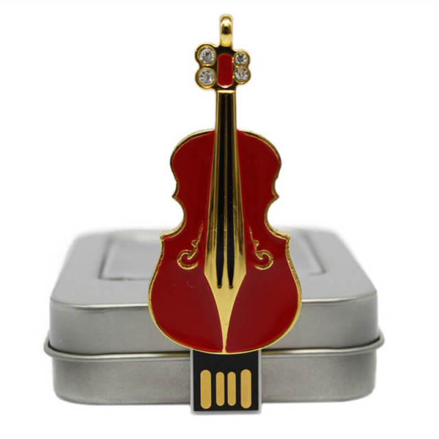 USB Flash Drive Crystal Violin Shape usb Flash Memory Keychain
