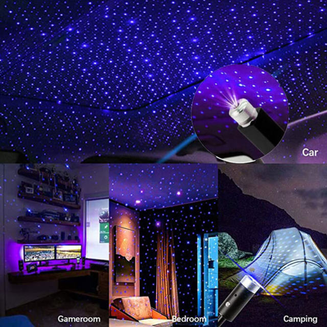OOVOV USB Star Projector Night Light Car Roof Lights Portable Adjustable Romantic Interior Car Lights Portable USB Night Light Decorations for Car Ceiling Bedroom