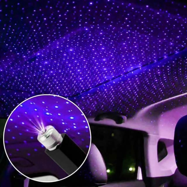OOVOV USB Star Projector Night Light Car Roof Lights Portable Adjustable Romantic Interior Car Lights Portable USB Night Light Decorations for Car Ceiling Bedroom