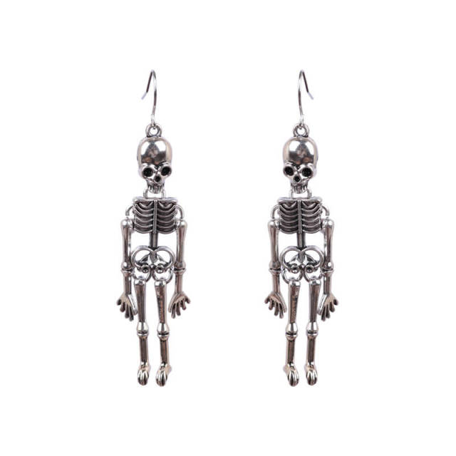 OOVOV Halloween Skeleton Earrings for Women Gothic Skull Skeleton Drop Earrings Dress Up Costume Earring for Girls