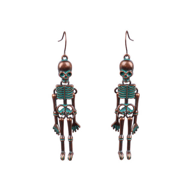 OOVOV Halloween Skeleton Earrings for Women Gothic Skull Skeleton Drop Earrings Dress Up Costume Earring for Girls