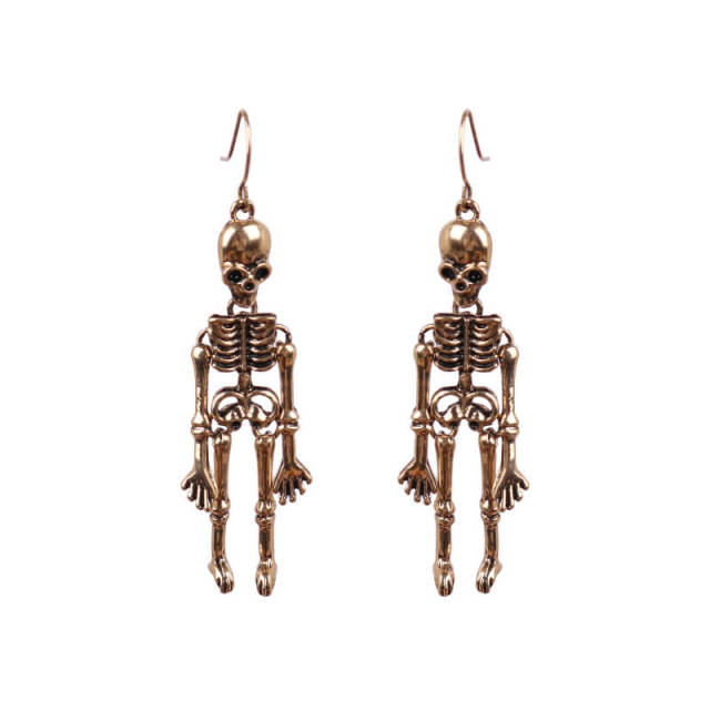 OOVOV Halloween Skeleton Earrings for Women Gothic Skull Skeleton Drop Earrings Dress Up Costume Earring for Girls
