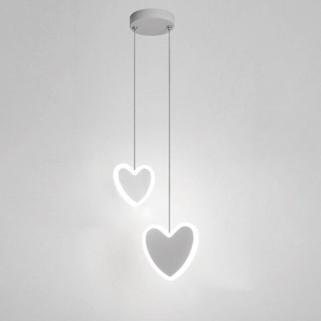 Heart Shaped Pendant Lamp Cute LED Acrylic Pendant Lighting 2 Head