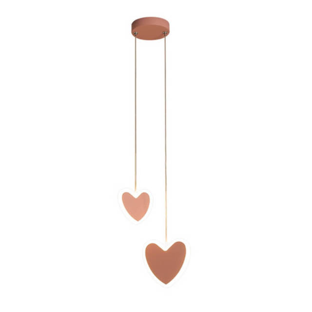 Heart Shaped Pendant Lamp Cute LED Acrylic Pendant Lighting 2 Head