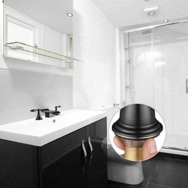 OOVOV Modern Waterfall Bathroom Basin Faucet 3 Holes 2 Handles Matte Black Sink Faucet Solid Brass Vanity Mixer Taps