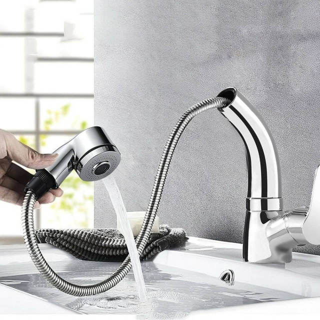 OOVOV Kitchen Faucet with Pull Down Sprayer Water Functions Lift Type Sink Faucet 360° Rotatable Bathroom Faucets