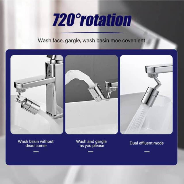 OOVOV 720°rotation Universal Splash-proof Swivel Water Saving Faucet Bathroom Filter Foamer Aerators Children Movable Kitchen Tap Tool