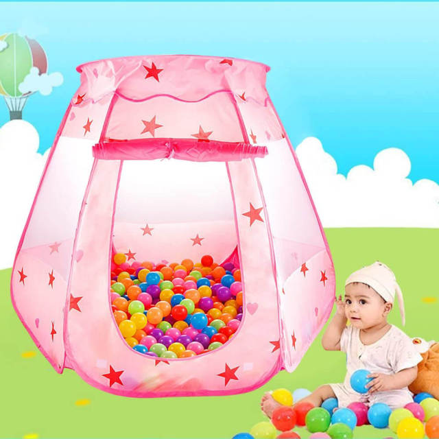 OOVOV Princess Pop Up Tent for Toddlers and Girls Foldable and Portable with a Carrying Bag As Playhouse & Ball Pit for Indoor Outdoor