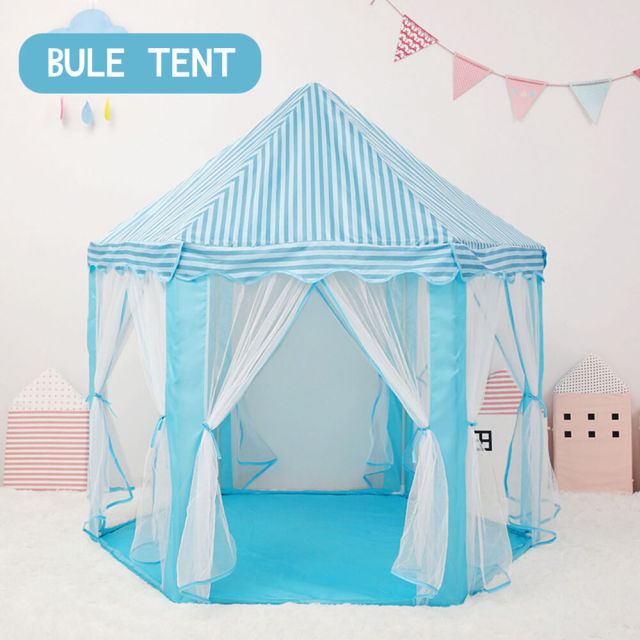 OOVOV Princess Castle Tent for Girls Fairy Play Tents for Kids Hexagon Playhouse with Fairy Star Lights Toys for Children or Toddlers Indoor or Outdoor Games