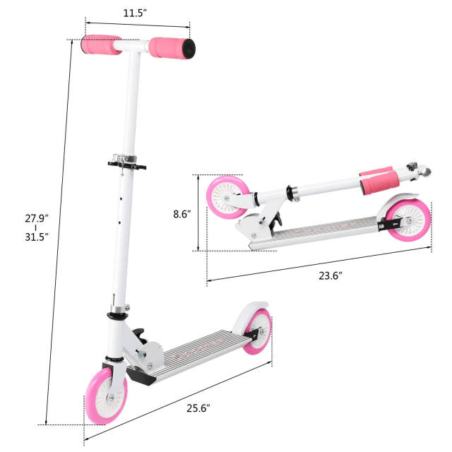 OOVOV Scooter for Teens 3-Level Height Adjustable Easy Folding Kick Scooter for Indoor &amp; Outdoor Fun