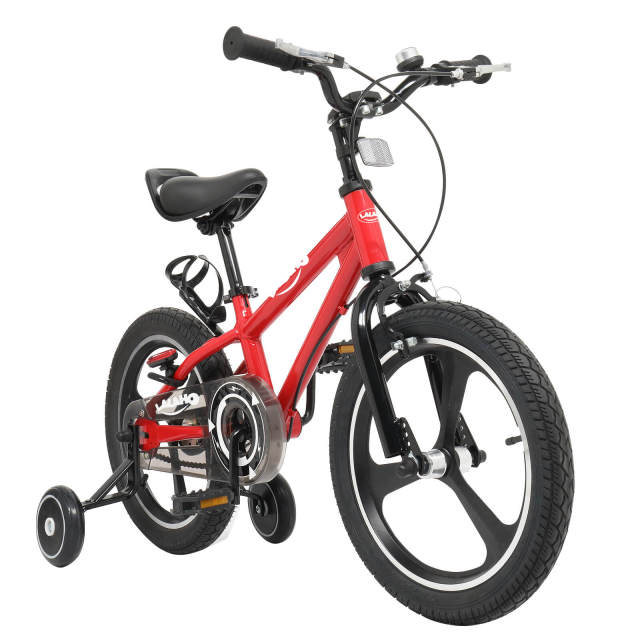 OOVOV Kids Bike Boys Girls Freestyle Bicycle 18 Inch with Training Wheels Childs Bike