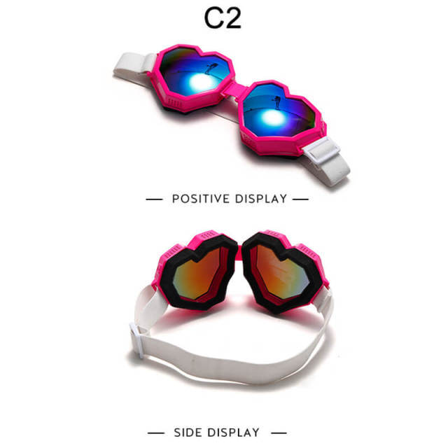 Heart Shaped Goggle One Piece Women Sunglasses Oversized Gradient Lens Eyeglass