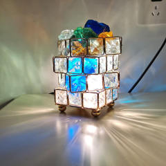 Crystal table lamp+colorful salt block