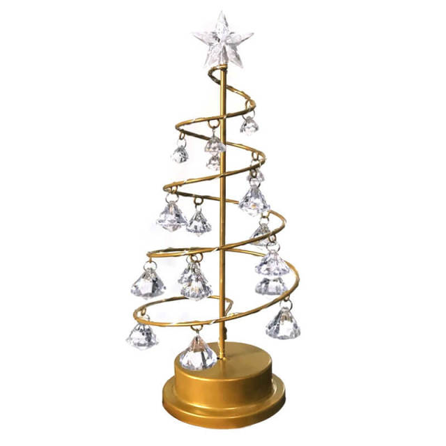 LED Night Light Crystal Christmas Tree Shape Table Lamp Decoration Fairy Lights