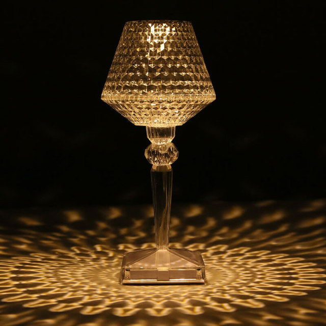 Diamond Table Lamp LED Crystal Night Light Acrylic Decoration Light with Touch Switch