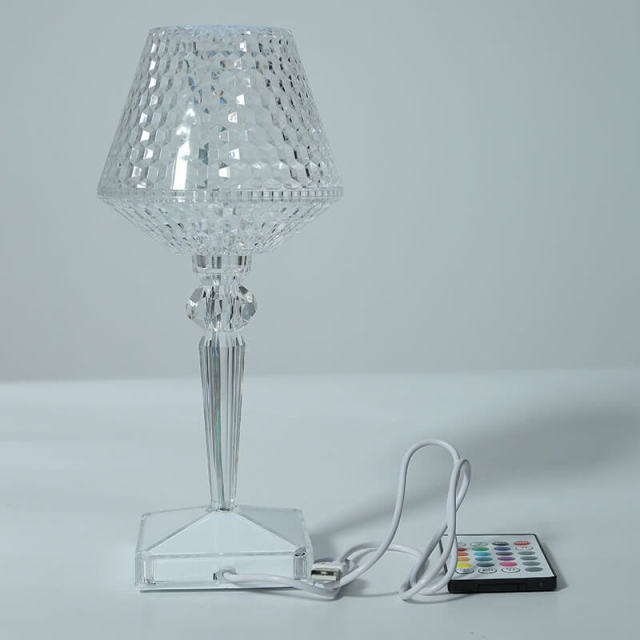Diamond Table Lamp LED Crystal Night Light Acrylic Decoration Light with Touch Switch