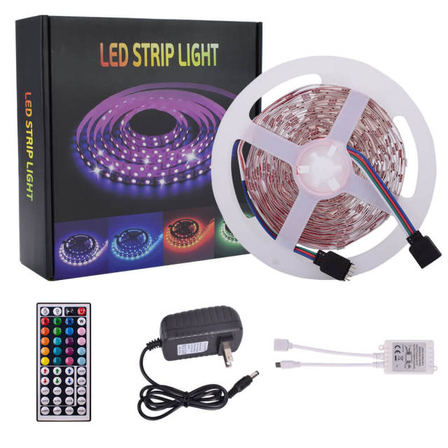 RGB Light Strip 5 Meters 24W LED 12V 44 Keys 150 Lights Non-Waterproof Light String Set