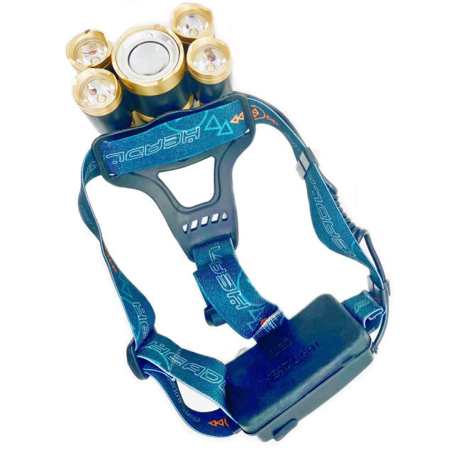 Headlamp 8000 Lumen Zoomable Headlight Ultra Bright LED Rechargeable Head Lamp 4 Modes Waterproof