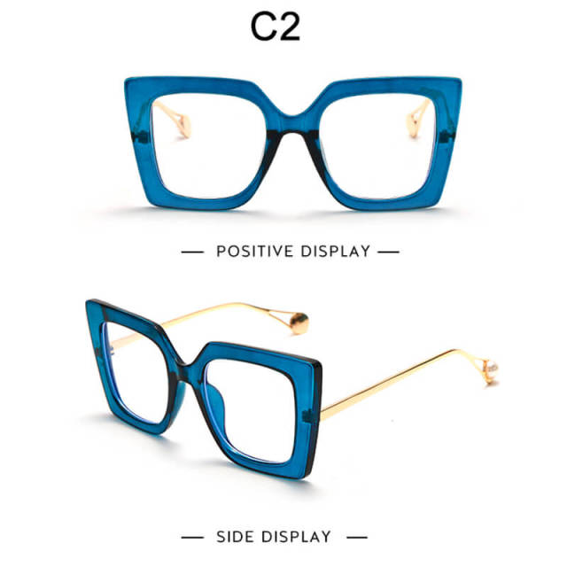 Women Men Square Clear Glasses Vintage Optical Eyeglasses Frame with Transparent Lens