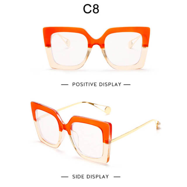 Women Men Square Clear Glasses Vintage Optical Eyeglasses Frame with Transparent Lens