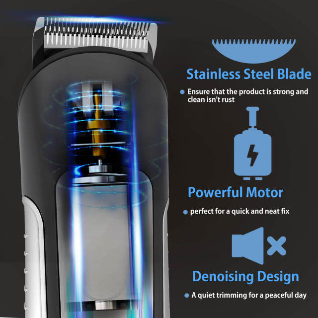 Mens Hair Clipper Mustache Trimmer Hair Cutting Groomer Kit with USB Charging Base