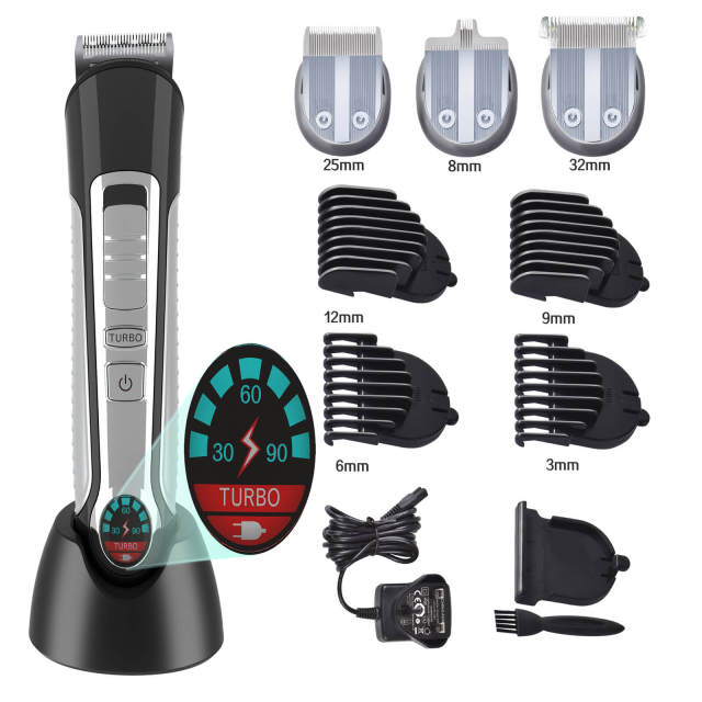 Mens Hair Clipper Mustache Trimmer Hair Cutting Groomer Kit with USB Charging Base