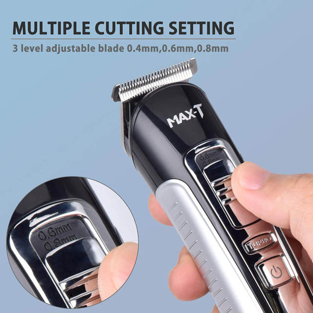 Mens Hair Clipper Mustache Trimmer Hair Cutting Groomer Kit with USB Charging Base