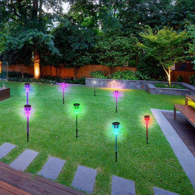 24pcs Solar Lawn Lights 5W High Brightness Power LED Garden Lamps with Lampshades