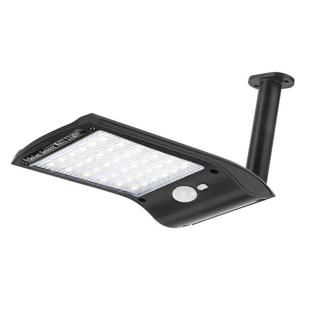 Outdoor Solar Wall Light Light Control Human Infrared White LED Wall Lamp Black