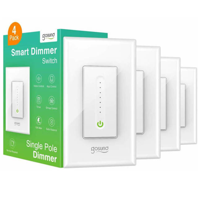 Smart Dimmer Switch 4 Pack WiFi Light Switch Work with Alexa Google Home