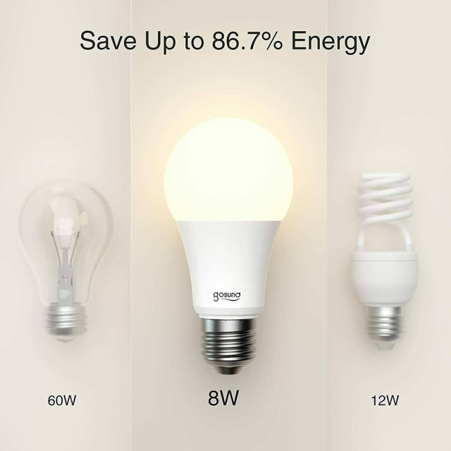4 Pack Smart Light Bulb Warm White E26 8W Upgraded Bulb A19 Dimmable
