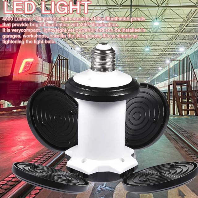 60W LED Garage Lighting Soccer Shape Workshop Lighting Deformable Warm White