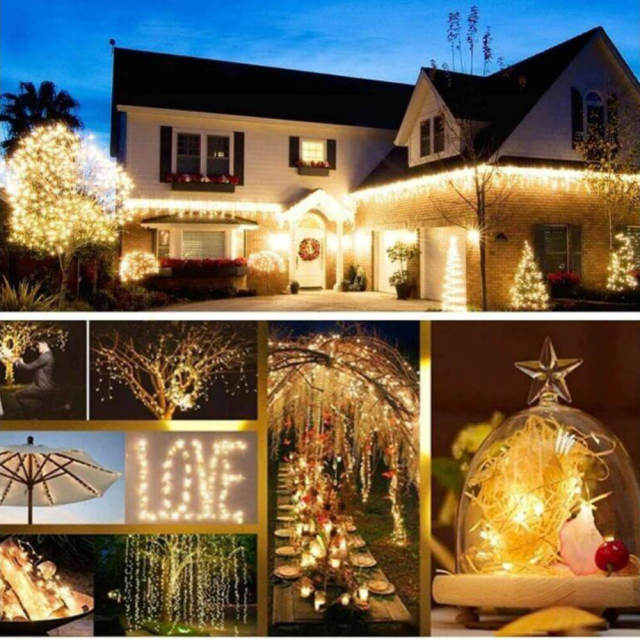 Outdoor Solar String Lights Waterproof Fairy Copper Wire Outdoor Garden Decor Light