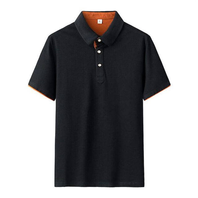 Men's Summer Simple Pure Cotton Lapel Loose Trendy Fashion Polo Shirt