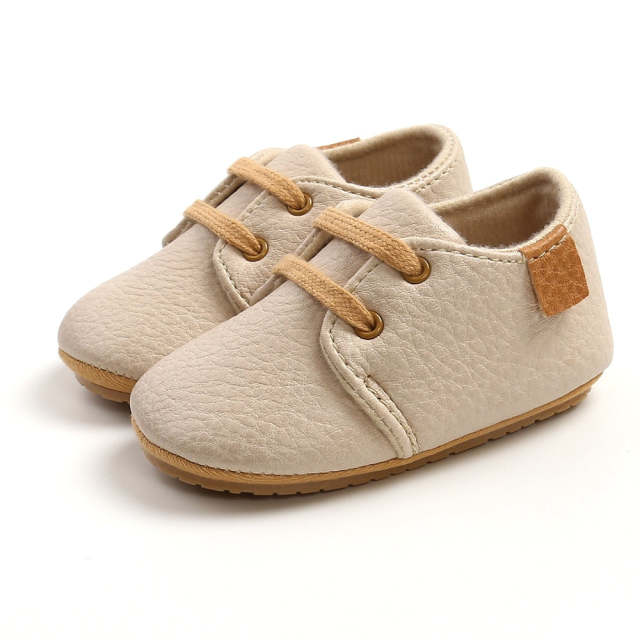 0-18M Newborn Baby Girls Boys First Walker PU Leather Casual Shoes