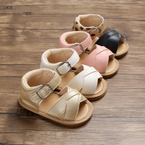 Summer Baby Boy Girl Sandals Newborn Kids Leather Soft Sole Crib Shoes