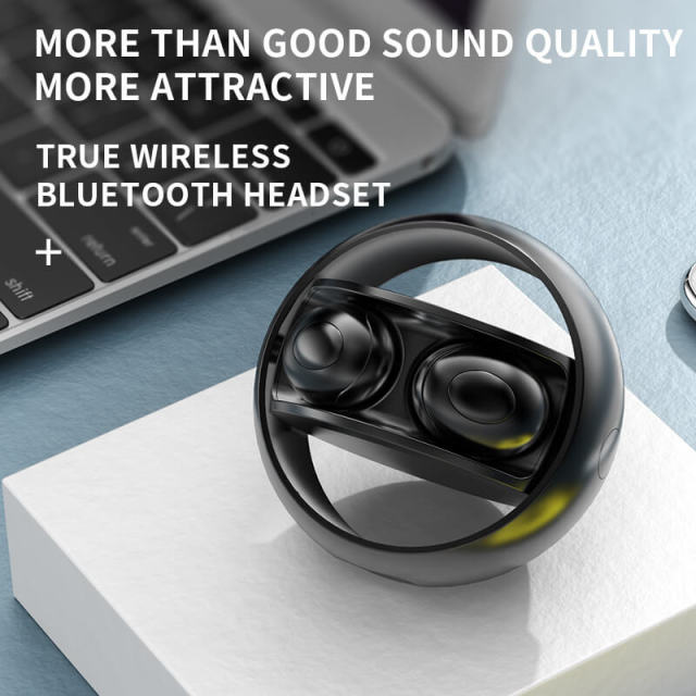 Bluetooth 5.0 Earphones with Microphone Touch Control Wireless Headphones TWS In-ear Earbuds with Rotary Charging Case