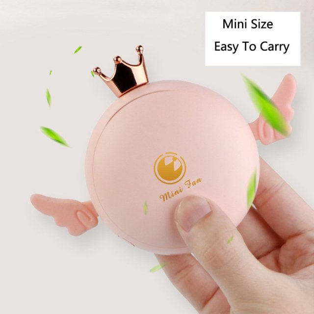 Summer Mini Fan USB Charging Fans with Makeup Mirror Portable Outdoor Cute Bladeless Neck Fan with Lanyard