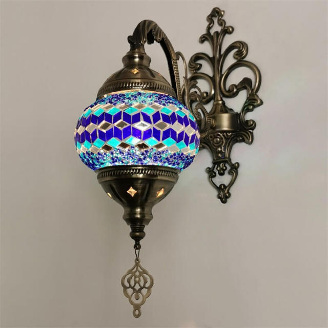 Handmade Wall Lamp with Mosaic Shade 15.7 in Height Home Decoration Light Fixture