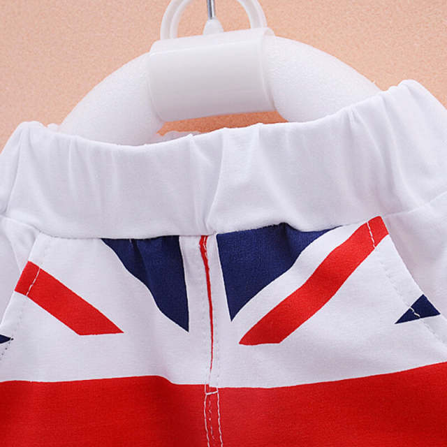 Baby Boy Cotton Clothing Infant Boys Flag Print Vest Shorts 2Pcs/Sets