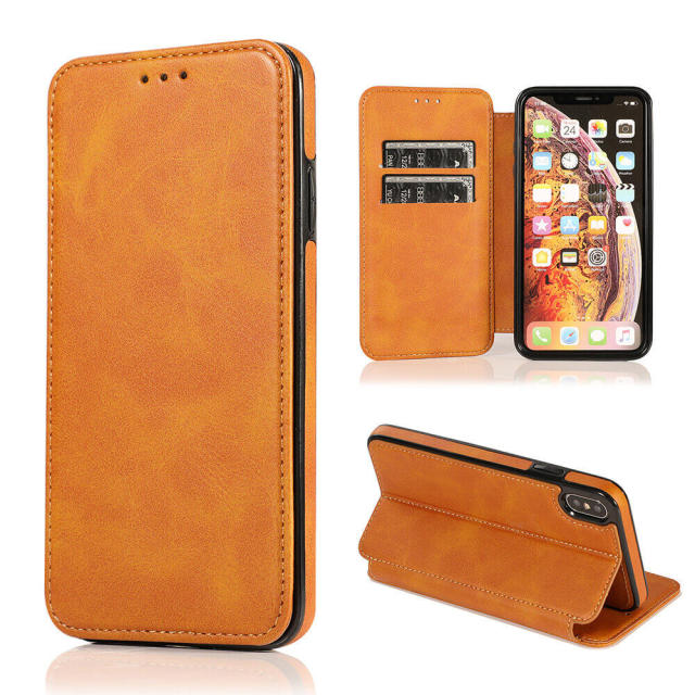 Wallet Case for iPhone 12 - Blocking Card Slot Stand PU Leather Magnetic Apple Flip Cover